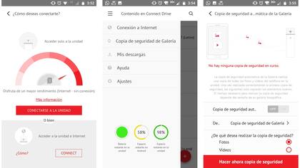 La aplicación de gestión permite acceder a los archivos almacenados en el pendrive Wi-Fi de SanDisk, reproducirlos o hacer una copia de seguridad de fotos y videos