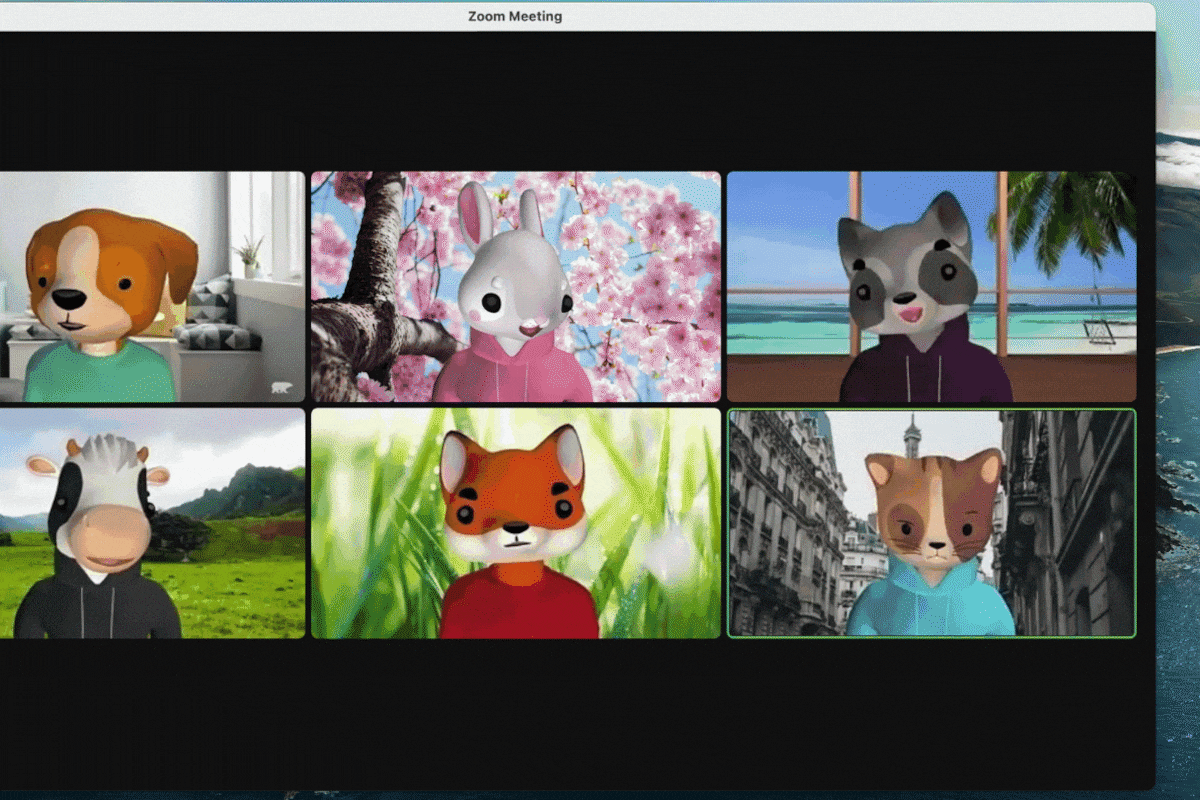 La aplicación de videollamadas Zoom ahora permite reemplazar nuestro rostro por el de un animalito animado