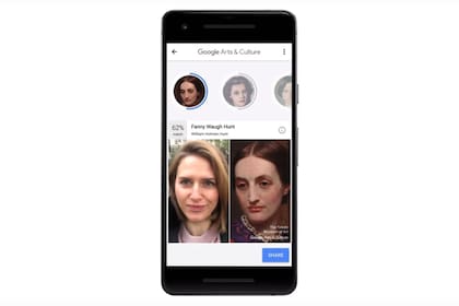 La aplicación móvil analiza una foto y busca su equivalente en una obra de arte; disponible sólo en algunos países, la función se puede activar con el uso de una VPN