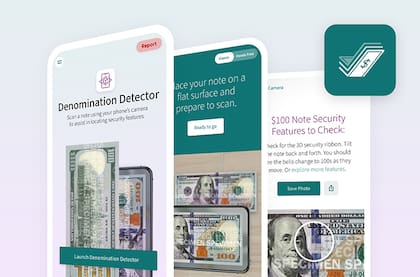 La aplicación oficial de la BEP es una herramienta eficaz para verificar la autenticidad de un dólar