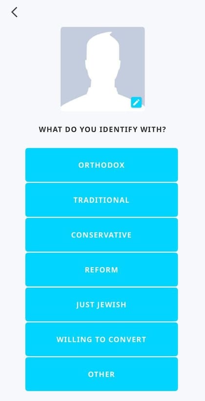 La aplicación pregunta al inicio tu identidad judía: ortodoxo, tradicional, conservador, entre otras
(Foto: captura de pantalla)