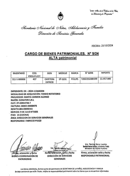La aprobación de la compra de la cafetera Philips que desató el escándalo