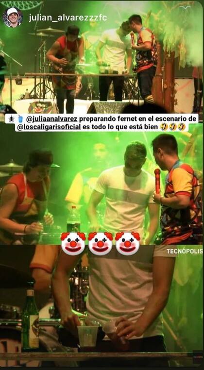La Araña hasta preparó un fernet en el escenario