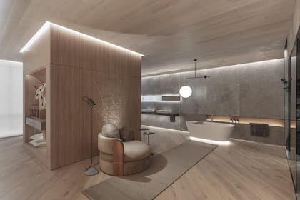 La arquitecta se inspiró en una mujer que ama el arte y el diseño, que despliega sus propios rituales de relajación para desconectarse del vértigo urbano y reconectarse con la Naturaleza