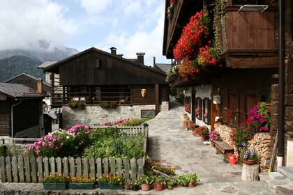 La arquitectura alpina de Sauris-Zahre, Italia.