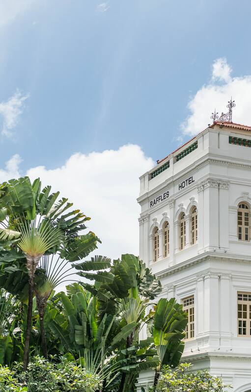 La arquitectura victoriana colonial del Raffles Hotel de Singapur data de 1899.