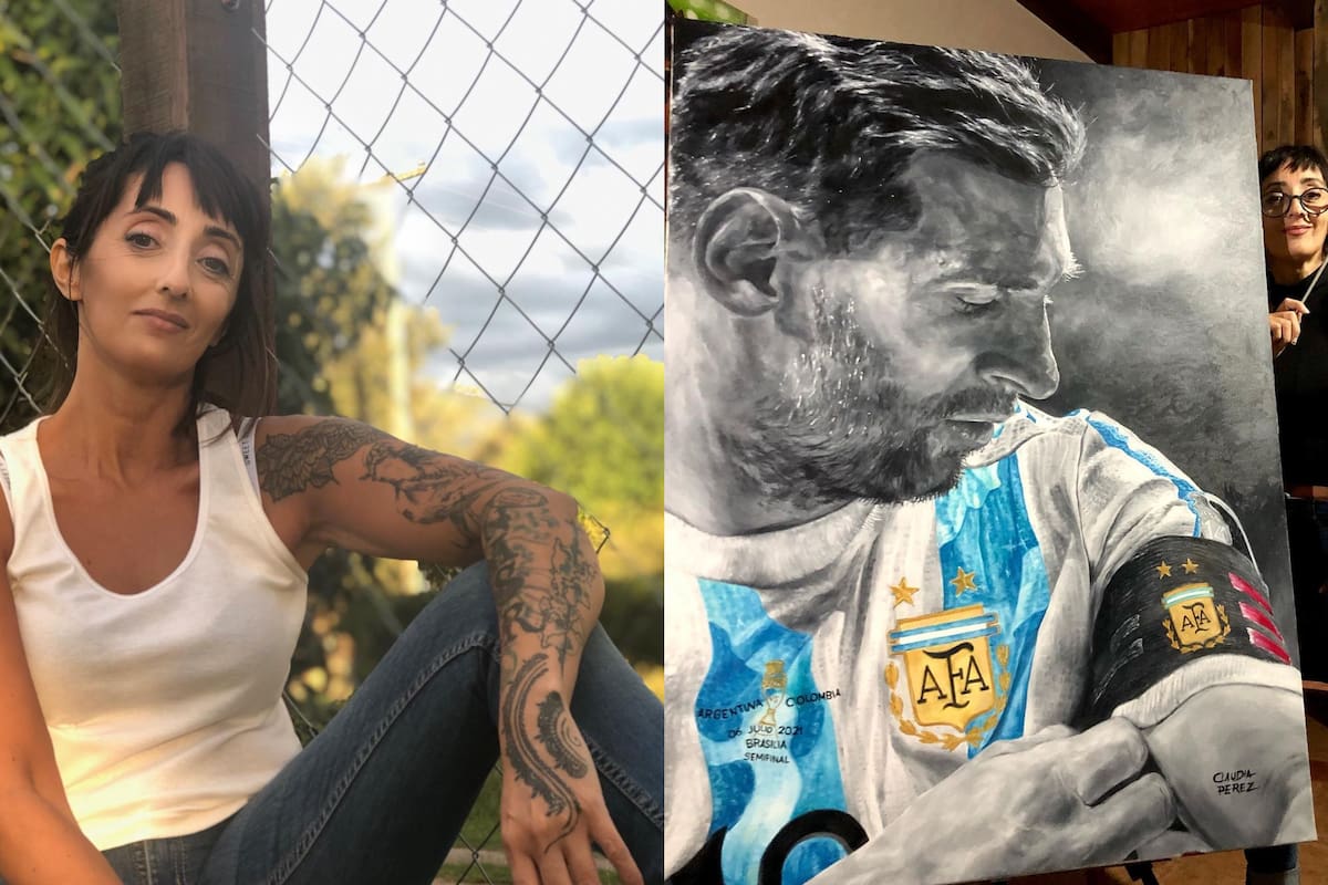La artista y el retrato de Lionel Messi que le consiguió una invitación a Qatar