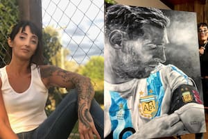 La artista y el retrato de Lionel Messi que le consiguió una invitación a Qatar