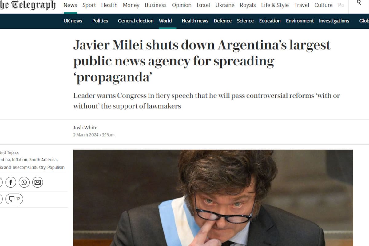 La Asamblea Legislativa de Milei en The Telegraph