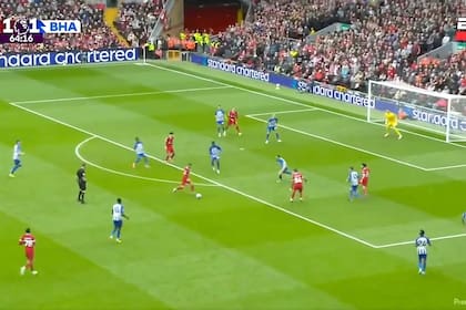 La asistencia de Alexis Mac Allister para Salah en la victoria de Liverpool vs. Brighton