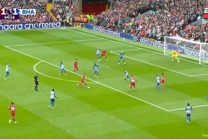 La asistencia de Alexis Mac Allister para Salah en la victoria de Liverpool vs. Brighton