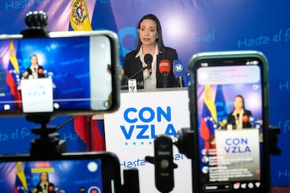 La aspirante opositora María Corina Machado, apartada de la carrera presidencial por el gobierno de Nicolás Maduro