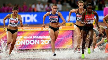La atleta argentina Belén Casetta finalizó en la undécima posición en la final de 3000 metros con obstáculos del Mundial de atletismo