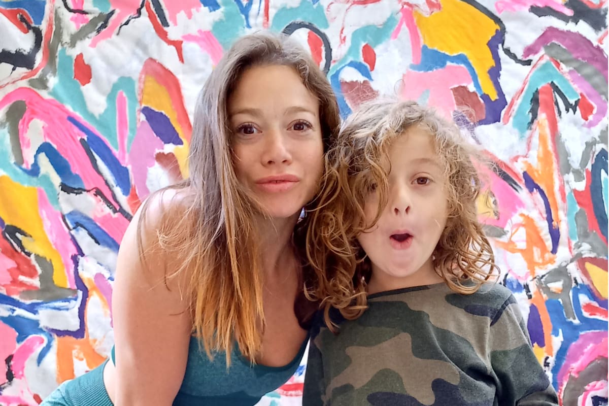La atleta Leticia Rivero y su hijo Joaquín