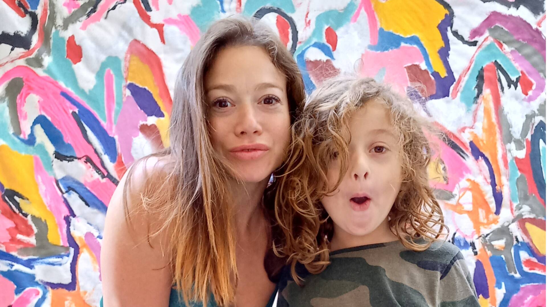 La atleta Leticia Rivero y su hijo Joaquín