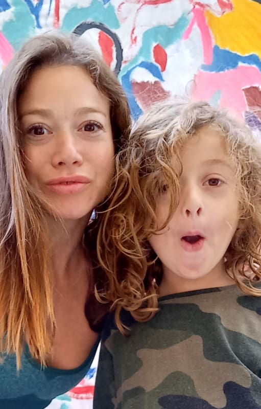 La atleta Leticia Rivero y su hijo Joaquín
