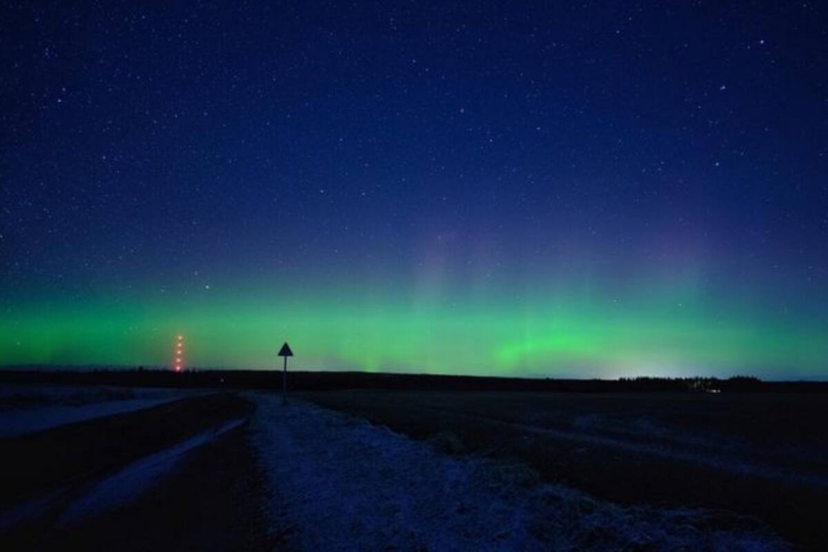 La aurora boral vista desde Munlochy, una pequeña localidad de Black Isle, en las Tietrras Altas de Escocia