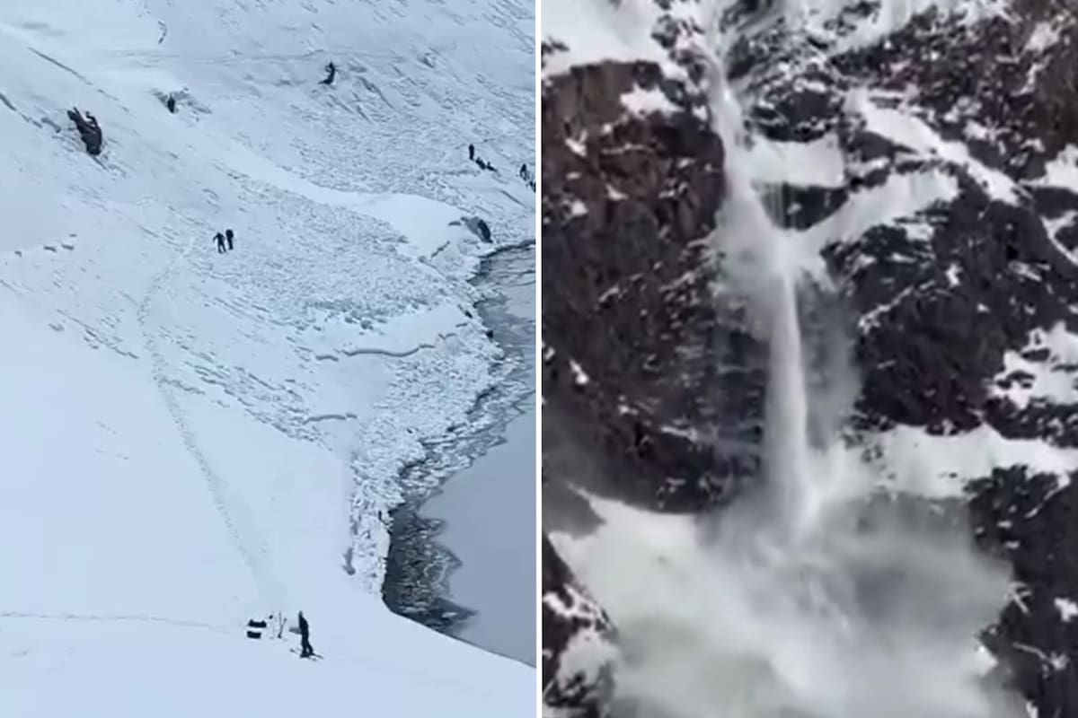 La avalancha cerca de la Laguna del Inca