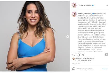 La bailarina convocó a sus seguidores para que la ayudaran a seleccionar la imagen para utilizar en la boleta de las próximas elecciones