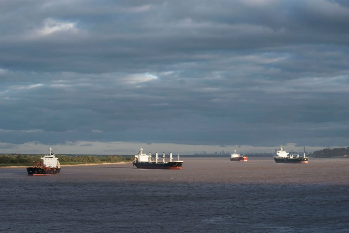 La bajante obligó a los buques a salir con menos carga