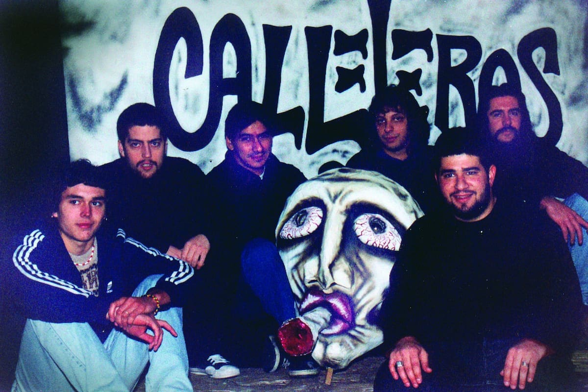 La banda, hace más de 12 años (De izq. a der.) Elio Delgado; Pato Fontanet; Juan Carbone; Eduardo Vázquez -condenado a prisión perpetua por asesinar a su mujer-; Maxi Djerfy y Cristián Torrejón