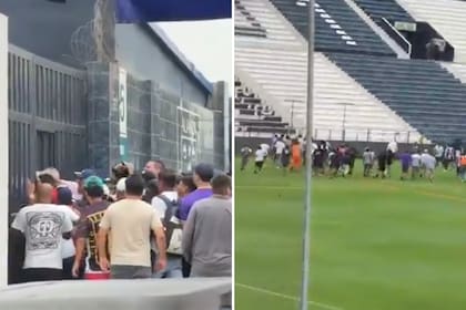 La barra forzó su ingreso al estadio
