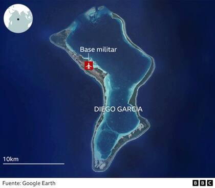La base Diego García es una de las dos que Reino Unido autorizó para que Estados Unidos use en “operaciones defensivas específicas contra Irán”