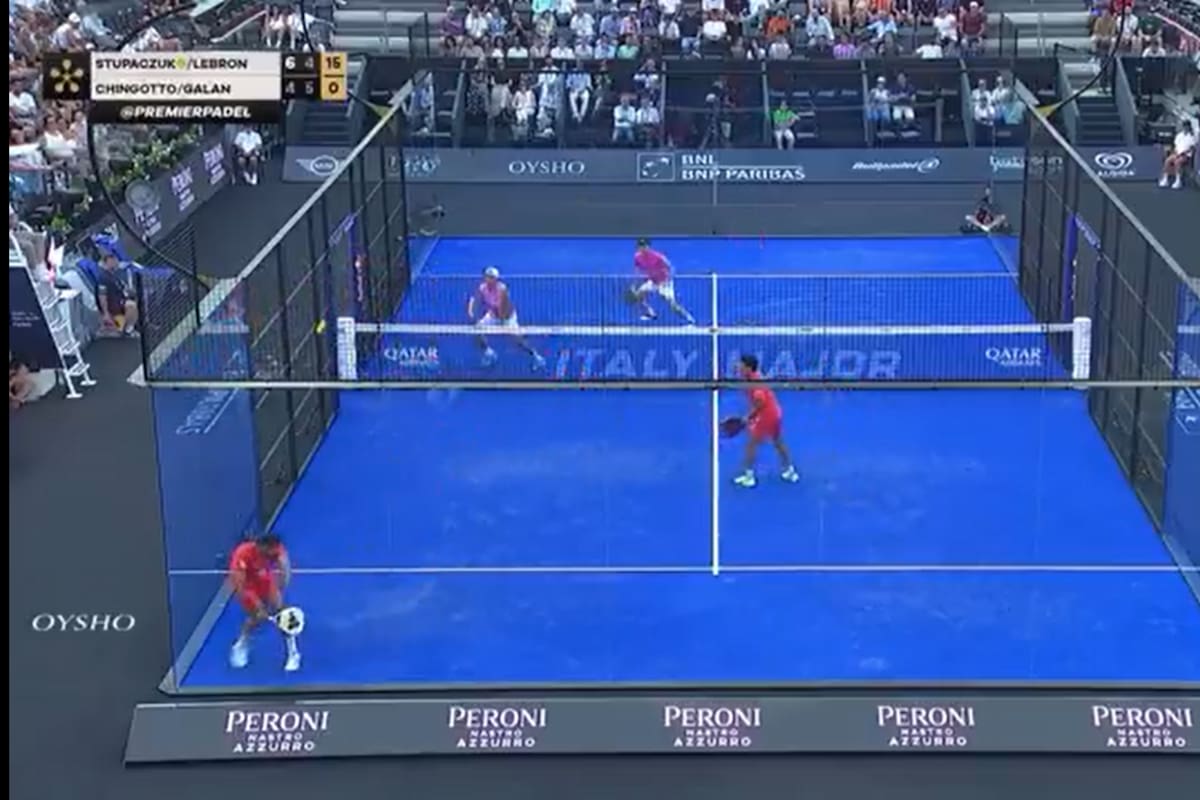 La batalla entre Juan Lebron y Alejandr Galán en el Major Premier Padel de Roma