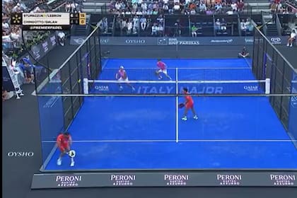 La batalla entre Juan Lebron y Alejandr Galán en el Major Premier Padel de Roma