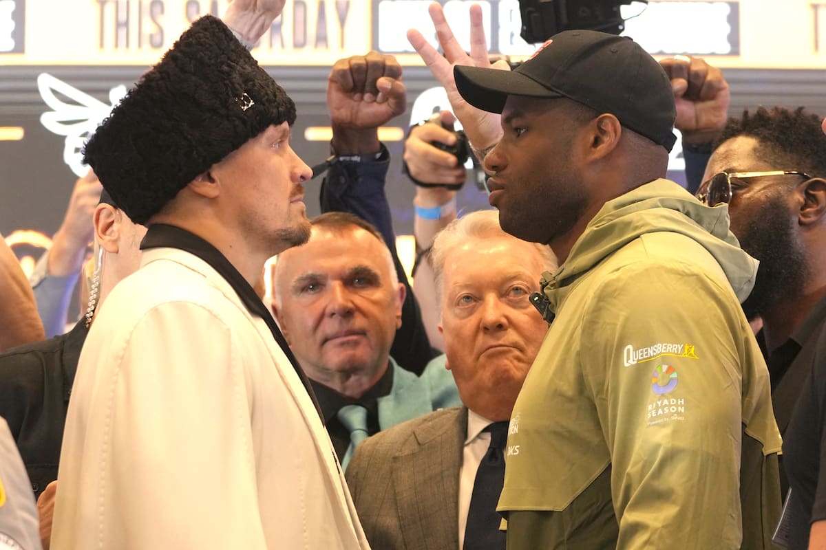 La batalla psicológica: Oleksandr Usyk y Daniel "Dinamita" Dubois chocarán este sábado en la pelea de los 203 millones de dólares