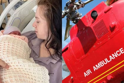 La bebé nació a bordo de un helicóptero las 37 semanas (Foto DailyMailUK)