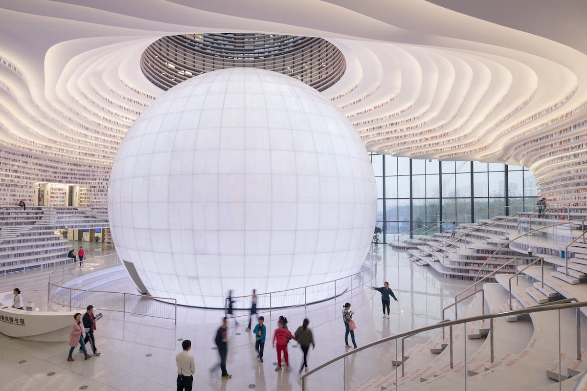 La biblioteca de Tianjin, en China