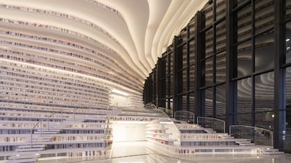 La biblioteca de Tianjin, en China