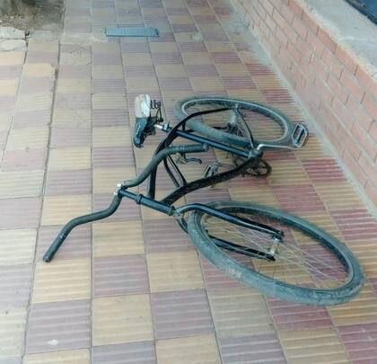 La bicicleta luego del choque