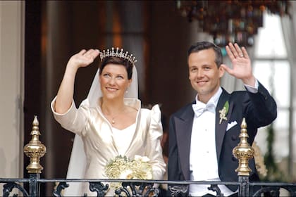 La boda de la princesa Marta Luisa de Noruega con el escritor Ari Behn, el 24 de mayo de 2002.