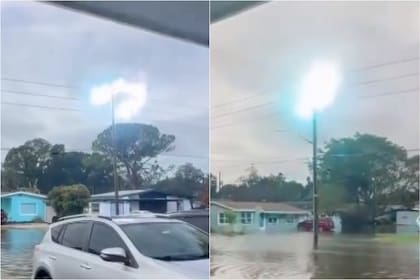 La bola de fuego se movió a través de los cables de electricidad; el video fue captado en St. Petersburg, Florida