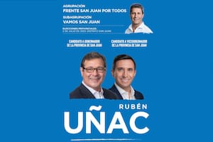 La boleta de Rubén Uñac, con su hermano en la parte superior