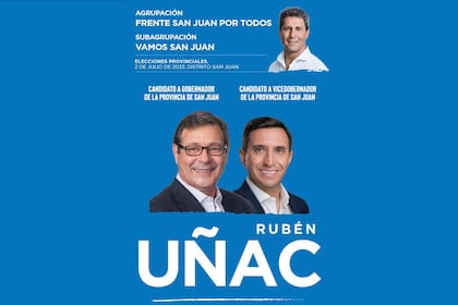 La boleta de Rubén Uñac, con su hermano en la parte superior