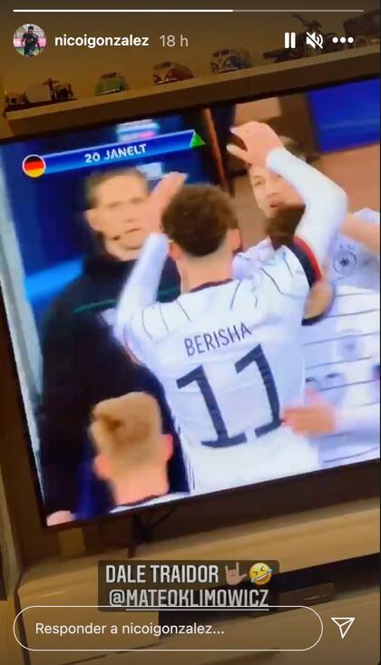 La broma de Nicolás González compañero de Mateo Klimowicz por el debut en el seleccionado Sub21 de Alemania
