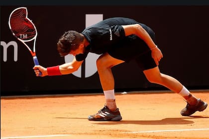 La bronca de Dominic Thiem, que fue superado por Fognini en Roma