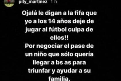 La bronca del Pity expresada en Instagram
