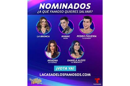 La Bronca, Robbie, La Bebeshita, Ariadna y La Divaza, son los nuevos nominados en La Casa de los Famosos