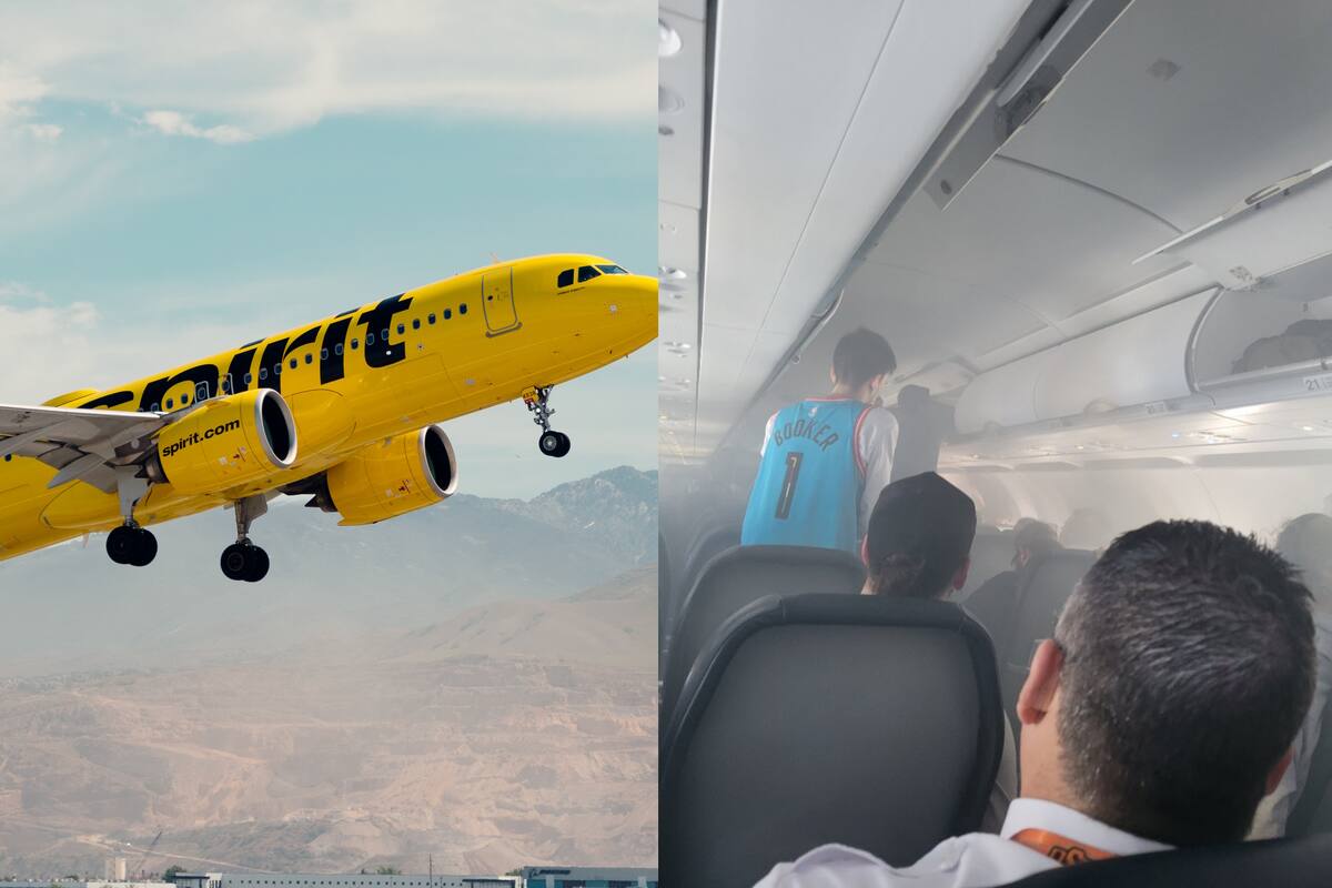 La cabina de un avión de Spirit Airlines se llenó de humo y el piloto tuvo que aterrizar de emergencia