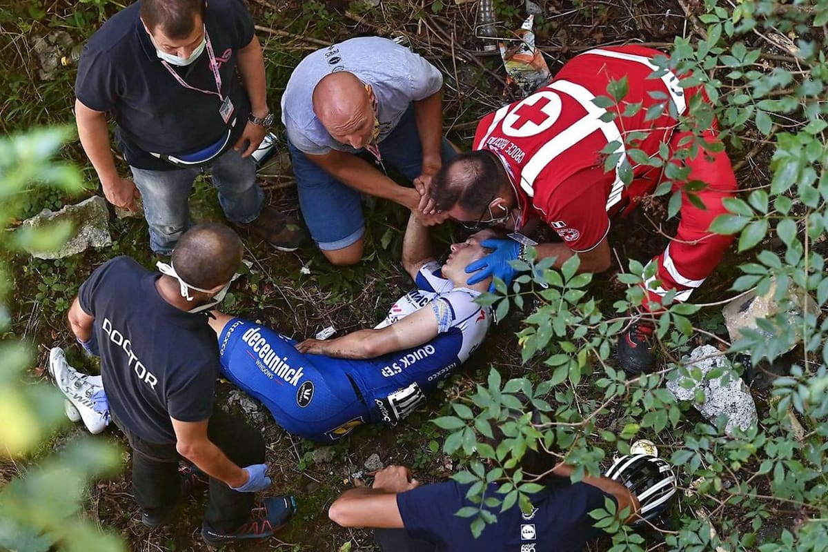 la caída de Remco Evenepoel