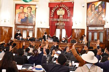 La Cámara de Diputados de Bolivia, ayer durante la votación del proyecto de ley presentado por el MAS para establecer un impuesto a las grandes fortunas
