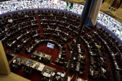 La Cámara de Diputados durante la sesión virtual