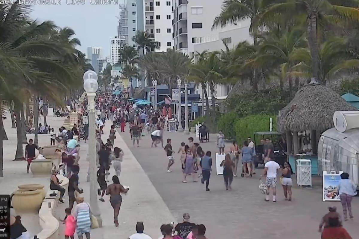 La cámara de Hollywood Beach mostró el momento del tiroteo en la playa, ocurrido durante el feriado de Memorial Day, en EE.UU.