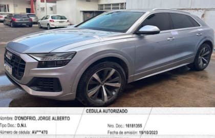 La camioneta Audi Q8, dominio AE554ZD, a nombre de Asencio pero utilizada por D’Onofrio