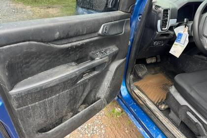 La camioneta de Parra tras el temporal