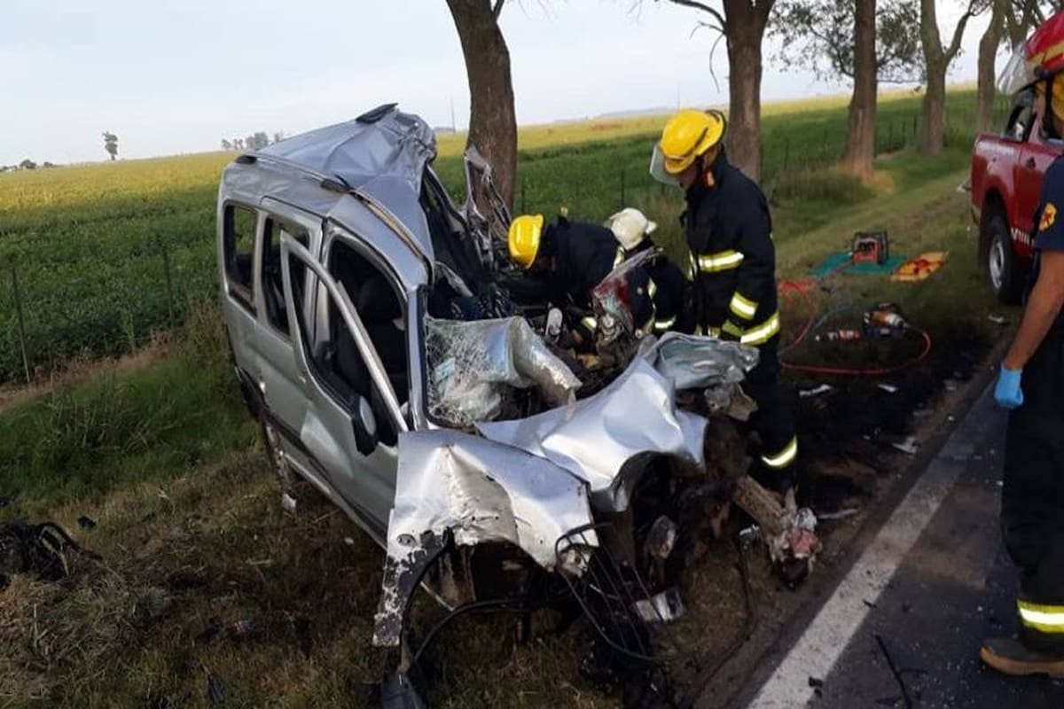 La camioneta del sindicado femicida después del choque